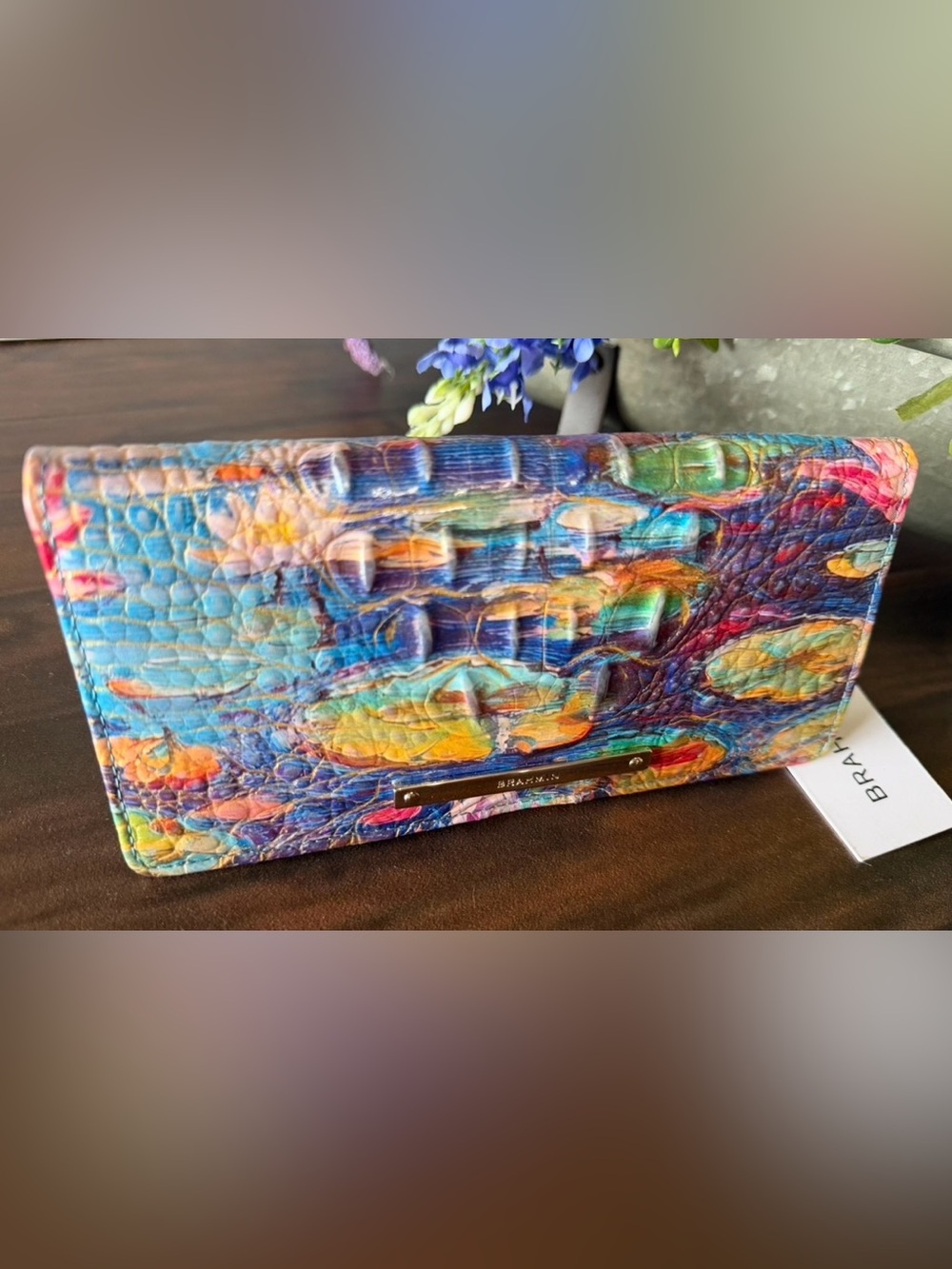 Brahmin Ady WaterLily Wallet NWT Pretty Floral Placement HTF PRICE FIRM $$$